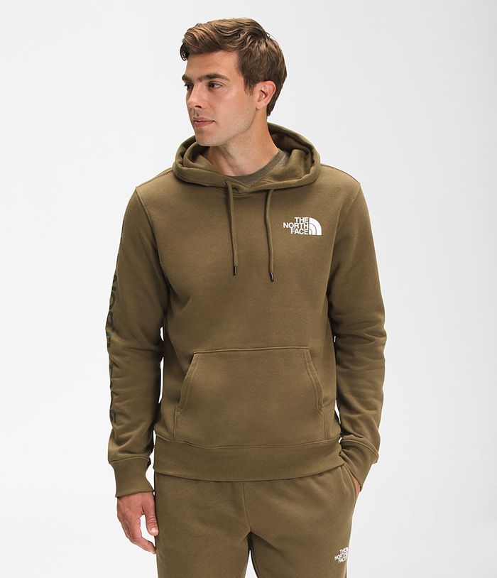 The North Face Hoodie New Sleeve Hit Olive - Mens - Thailand TSJFD-7259